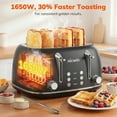 thumbnail image 2 of NICWIN 4 Slice Toaster, Extra Wide Slots Bread Toaster, Toast Shade Selector, Defrost & Reheat Functions for Kitchen Apartment Essentials, Black, 2 of 9