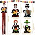 thumbnail image 3 of Pextian 4 piezas de decoración del Día de los Muertos, 3.65 pies de diámetro de los Muertos, decoración colgante de calavera de azúcar para el día mexicano de los muertos Ofrenda Altar, Halloween, Nav, 3 of 3