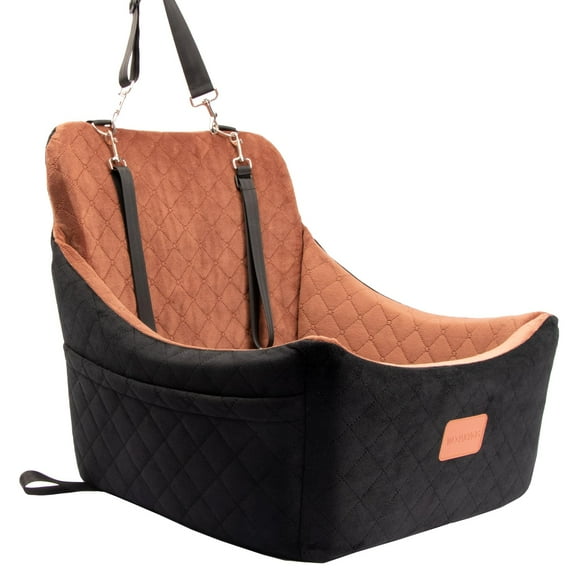 Asiento de coche Wooaidagg para perro de tamaño mediano, color negro/marrón