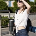 thumbnail image 6 of 30oz Insulated Leopard Tumbler with Handle, Featuring a Leak-proof 2-in-1 Lid and Straw, a Vacuum-insulated Travel Coffee Mug, Portable Stainless Steel Water Bottle, Suitable for Both Women and Men, 6 of 6