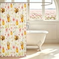 thumbnail image 3 of Erosebridal Kawaii Bug Bee Shower Curtain 72Wx72L,Cute Floral Bathroom Curtain,White Pink, 3 of 5