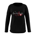 thumbnail image 4 of YVNAURA Women's EKG Heartbeat Graphic Print Long Sleeve Pullover Tops Crew Neck Round Neck Loose Fit Slouchy Casual Fall Outfits for Women Cozy Oversized Sweatshirt, Black,L, 4 of 4