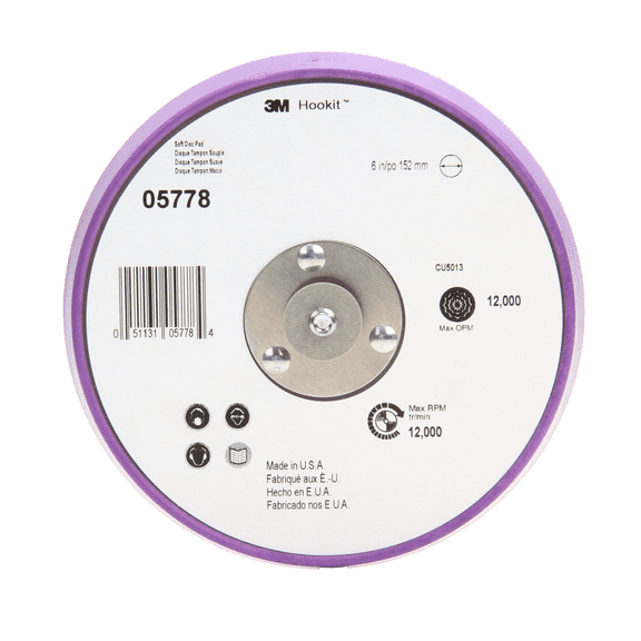 3M Hookit Painter's Abrasive Disc Back-up Pad 05778, 6 in