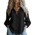 thumbnail image 2 of Endives Womens Tops Tie Up Blouse Casual Top Elegant Loose Ladies Shirts Thin Breathable Tops Spring Summer, 2 of 6