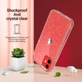 thumbnail image 3 of ULAK Clear iPhone 12 mini Case, Sparkle Slim Shockproof Rugged Bumper Phone Case for Apple iPhone 12 Mini 5.4 for Girls Women, Crystal Clitter, 3 of 9