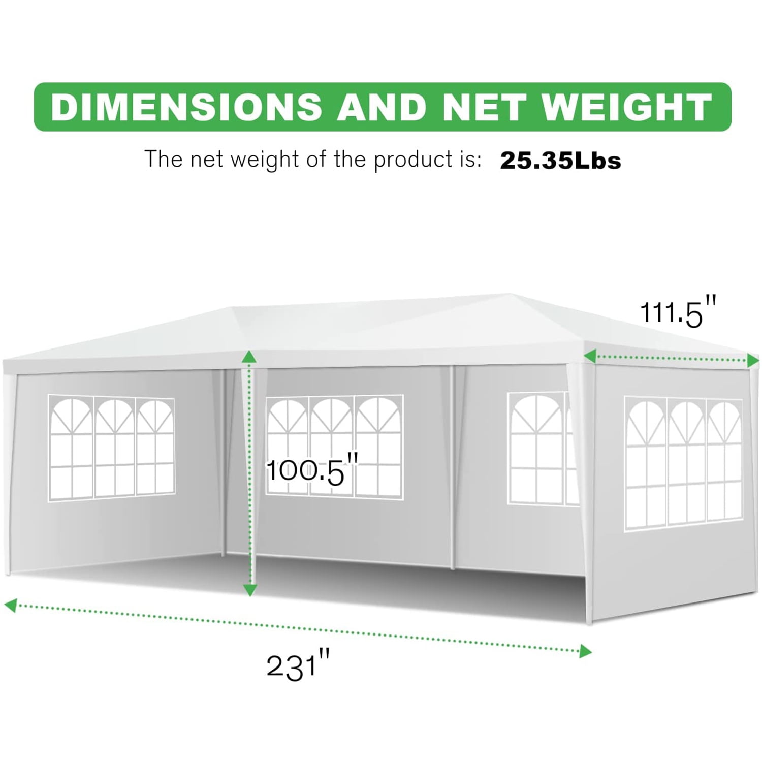 Lowestbest Wedding Party Tent, 10'x20' Canopy Tent Pavilion for Camping, Events Lowestbest Wedding Party Tent, 10'x20' Canopy Tent Pavilion for Camping, Events
