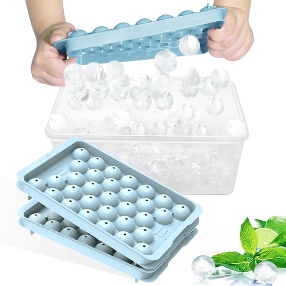 Bandeja para cubitos de hielo DclobTop, 62 bolas de hielo redondas con tapa, sin BPA