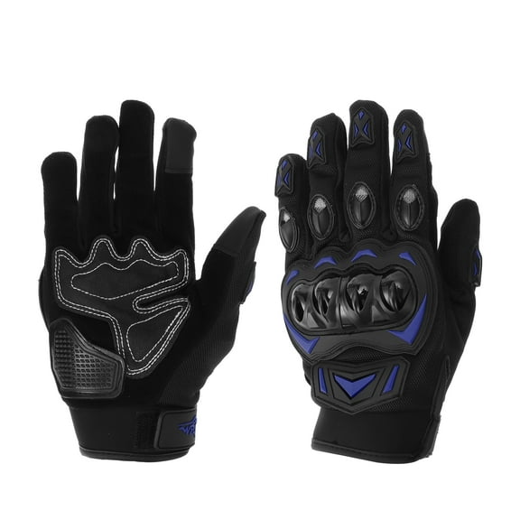 Unique Bargains 1 Pair Motorcycle Cycling Gloves Breathable Heat Dissipation Cycling Gloves XXL Black Blue Polar Fleece