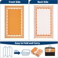 thumbnail image 6 of Garvee 9x18ft Outdoor Rug Modern Simple Reversible Area Rug, Plastic Straw Rug Waterproof Outdoor Carpet with Bordered Design for Patio Backyard Camping Beach RV Porch, Orange, 6 of 6