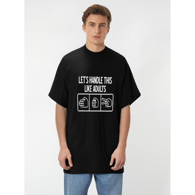 Playera Para Hombre - Ilustracion Falso Con Patron T-shirtLet's Handle This Like Adults Humor Graphic s Novelty Fun Saying Apparel Gift For Game Lover Mens Sarcastic Funny T Shirt Tee For Adult, Men