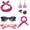 Hot Pink, variant on 1950s Vintage Cat Eye Glasses Polka Dot Headband Earrings Set Retro Party Cosplay Accessory