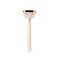thumbnail image 3 of ANGARA Natural Oval Garnet Three Stone Ring with Pear Diamonds in 14K Rose Gold (7x5mm Garnet) | January Birthstone, Anniversary, Jewelry Gift for Women | Natural Garnet Ring (Ring Size - 7), 3 of 8