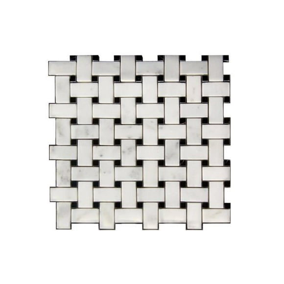 1 x 2 in. Mosaic Mix with Stone Wall Tile&#44; White & Gray
