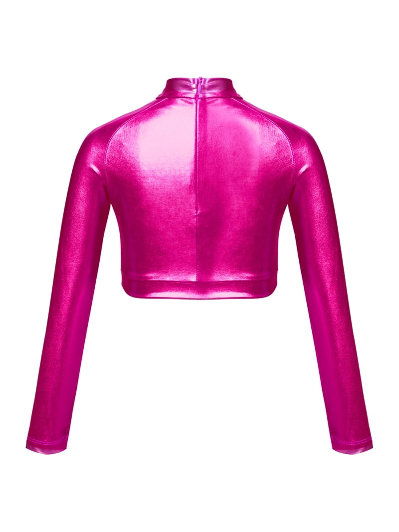TSSOE Kids Girls Sequins Jazz Ballet Modern Dance Crop Top