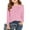 Pink, variant on LNMQLPDBS Girls Tops Long Sleeve Soft Tees Kids Spring Fall Tops Crewneck Basic Layering T Shirt Solid Color Tees Toddler Clothes