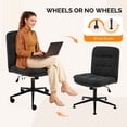 thumbnail image 4 of Ktaxon Mid Back Armless Office Chair, Linen Blend Desk Chair, Swivel Reading Chair for Home Office, Bedroom Black, 4 of 8