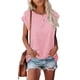 thumbnail image 2 of Camiseta APOFER para mujer, casual, manga corta, cuello redondo, rosa, 2 of 3