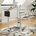 thumbnail image 3 of 24"x 40" Electric Standing Desk, Adjustable Height Stand up Desk with Hook, Sit Stand Home Office Desk with Splice Board, Ergonomic Rising Computer Desk for Work, Home, Office, White, 3 of 4