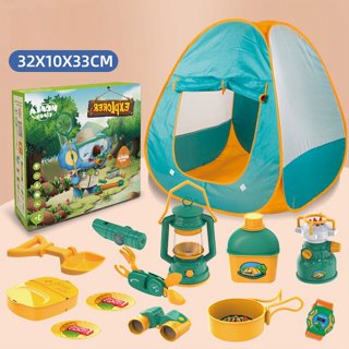 Meland Kids camping Set with Tent 30pcs - Outdoor campfire Toy Set for  Toddlers Kids Boys girls - Pretend Play camp gear