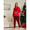 thumbnail image 7 of SILVERCELL Cartoon Print Christmas Family Pajamas Outfit Long Sleeved Crew Neck Top and Slim-Leg Long Pants Set, 7 of 7
