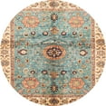 thumbnail image 1 of Ahgly Company Indoor Round Abstract Sage Green Oriental Area Rugs, 3' Round, 1 of 6