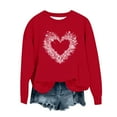 thumbnail image 3 of Sudadera sin capucha para niñas, cuello redondo, sudadera extragrande, estampado de San Valentín, manga larga, para niñas de 1 a 15 años, 3 of 8