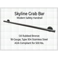 thumbnail image 2 of Skyline Grab Bar for Bathroom Shower Tub Toilet Steps Safety/304 Stainless/Oil Rubbed Bronze/ 18", 2 of 6