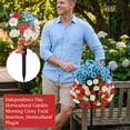 thumbnail image 3 of Patriotic Decorations 4th of July Decor Red White Blue Flowers Artificial Topiaries Patriotic Flowers Decor 22" Artificial Petunia Topiary with American Flags for Memorial Day and Yard Decor, 3 of 6