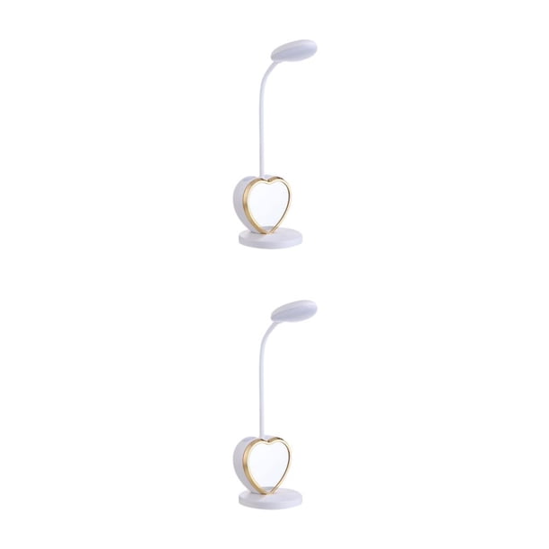Billuyoard Lámpara de escritorio LED recargable de plástico con puerto de carga USB Solución de carga cómoda y rápida ORO BLANCO ORO BLANCO 2Conjunto