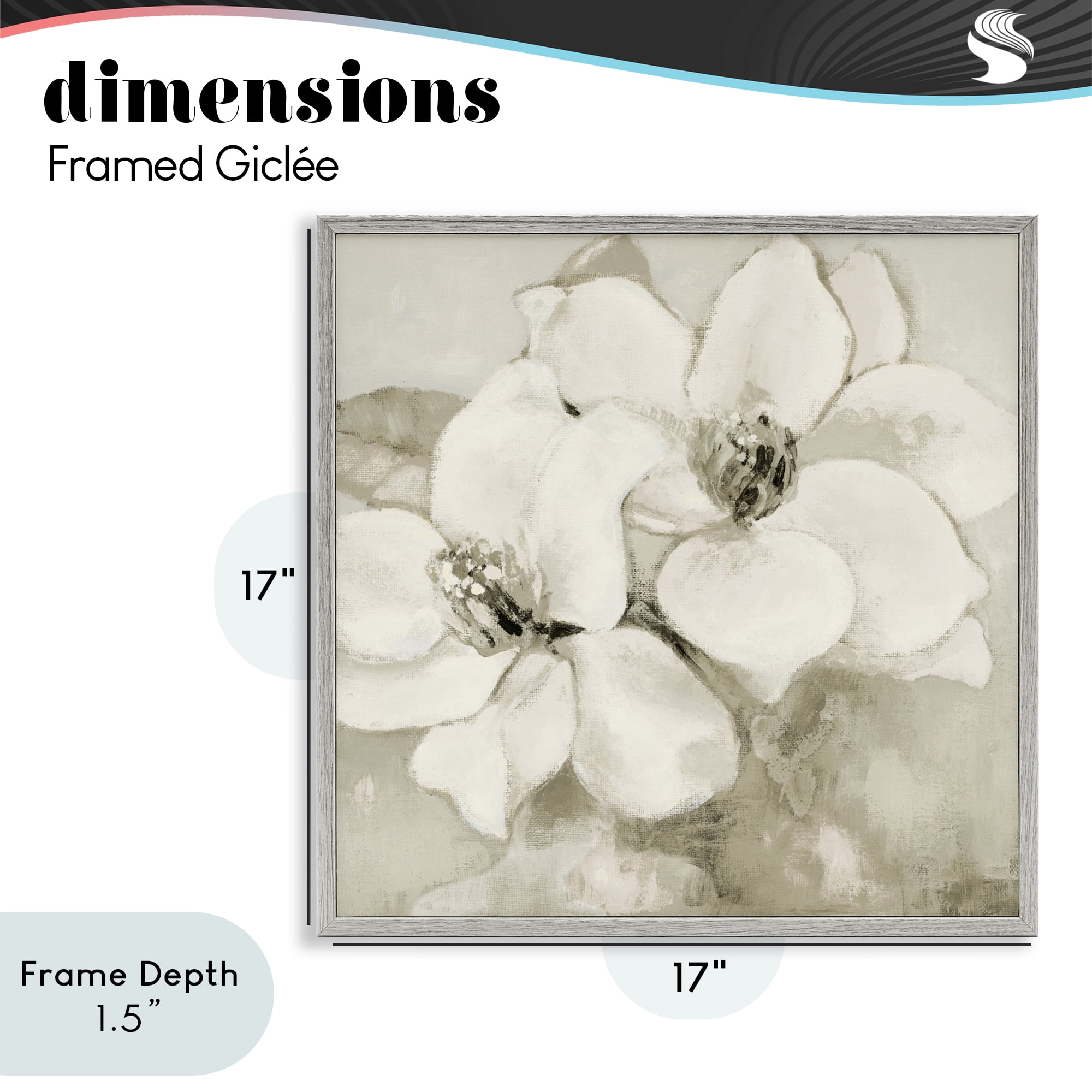 Stupell Industries Subtle Beige Magnolias Gray Framed Giclee Art, design by Lanie Loreth