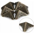 thumbnail image 4 of Hongchun Corner Metal Corner Protector Bronze Style Alloy Furniture Decorative Protection Corner Furniture Triangle Box Protectors for Furniture Wooden Box Jewelry Box 10pcs (Bronze), 4 of 5