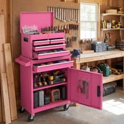 ELLEGNT 2-in-1 Rolling Tool Chest with 5 Drawers, Garage Cabinet and Workstation Combo on Wheels