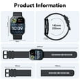thumbnail image 3 of 2026 NEW Smart Watch, 1.96''HD Screen SmartWatch for Men Women's, Answer/Make/Message, 100 Sports Modes, IP68 Waterproof Fitness Tracker Compatible with Android and iPhone, Holiday Gifts, Black, 3 of 6