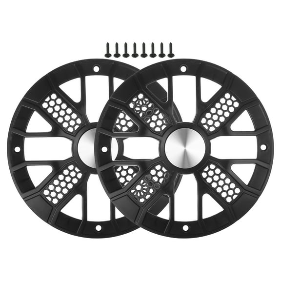 Unique Bargains 2 Pcs 6" Car Speaker Grills Cover Round 6 Inch Audio Subwoofer Guard Protector with Screws ABS Black