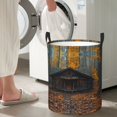 thumbnail image 2 of Laundry Basket, Dirty Clothes Hamper, Waterproof Laundry Bag Washing Bin Laundry Baskets with Handles, Rustic Cabin Autumn Forest Laundry Hampers for Bedroom Aesthetic Essentials, 2 of 7