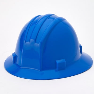 

Mutual Industries 50210-25 Polyethylene Ratchet Suspension Full Brim Hard Hat Blue