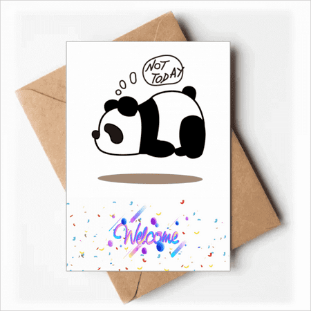 Imagination Panda Floating Eyes Welcome Back Greeting Cards Envelopes Blank