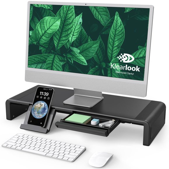 Soporte para monitor Klearlook plegable con almacenamiento negro