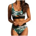 thumbnail image 1 of Conjunto de dos piezas para mujer Trajes de baño Estampado de camuflaje Control de barriga Traje de baño Ropa de playa Fridja  nalpqowj55322, 1 of 9