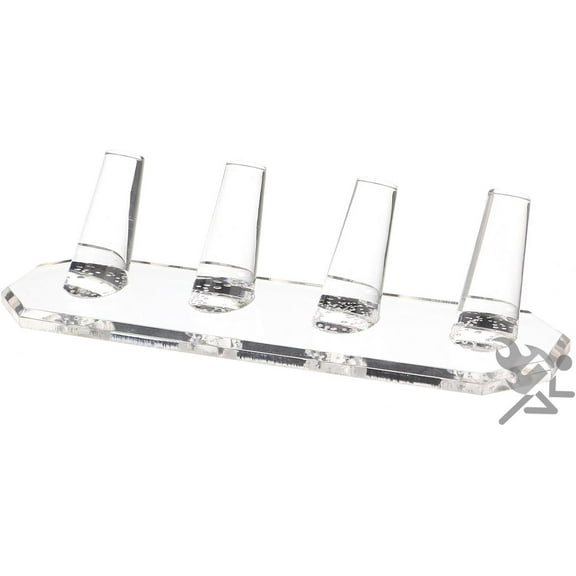 OnFireGuy 4 Rod Ring Holder Jewelry Stand, Clear Acrylic Ring Display Organizer