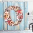 thumbnail image 1 of Ambesonne Letter O Shower Curtain, Nautical Life Inspired, 69"Wx75"L, Dark Coral Pale Blue, 1 of 3