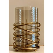 Decozen Metal and Glass Decorative Candle Holder in Swirl Design for Living Room Bed Room Center Table Side Tables Home Decor Accents