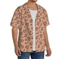 thumbnail image 2 of Rateoe fall flower plaid Pattern Men's Short Sleeve Classic Shirt, Casual Short-Sleeved Shirt, Lightweight Summer Shirt, Cuban Collar Shirt,Button-Front Shirt-3X-Large, 2 of 5