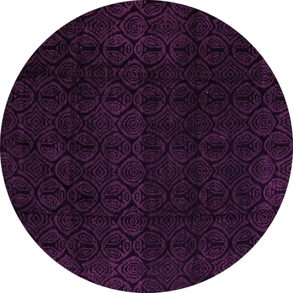 Ahgly Company Indoor Round Abstract Pink Modern Area Rugs, 4' Round