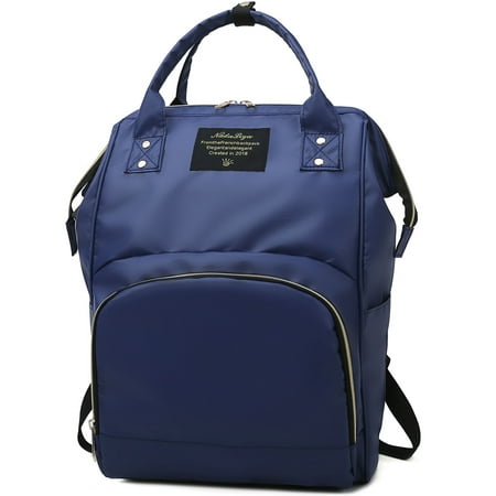 Vbiger Adjustable Shoulder Strap Insulated Pockets Waterproof Zipper Pockets Waterproof Large Capacity Backpack Diaper Bag, Blue