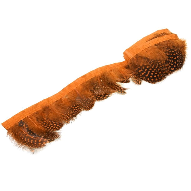 2 Yardas Franja de Accesorios para Hogar Artesanía Decoración Costura Bricolaje Manualidad Suave Ligero Duradero Universal naranja Soledad Pluma