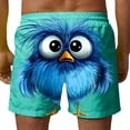 thumbnail image 4 of BRGZLK Mens Beach Shorts Summer Drawstring Waist Funny Cute Bird Emoji Print Summer Swim Trunks Novelty Beachwear Sports Vacation Shorts with Pockets, 4 of 6