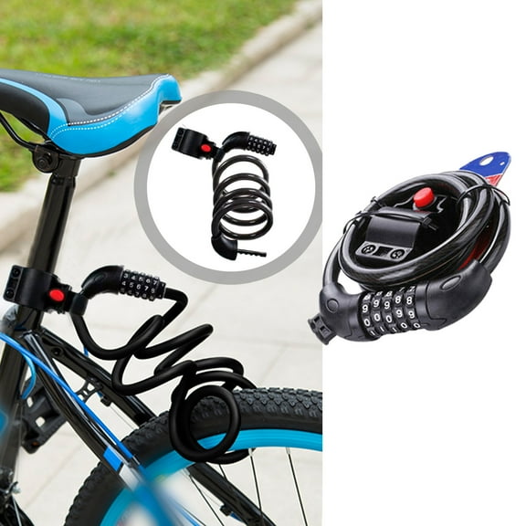 5 Digit Combination Bike Lock Heavy Duty | Resettable Anti Theft Cable Lock for Bicycle, Electric Scooter, Motorcycle & Outdoor Use | 1.2M/4FT Flexible Security Chain Lock with Bike Mount