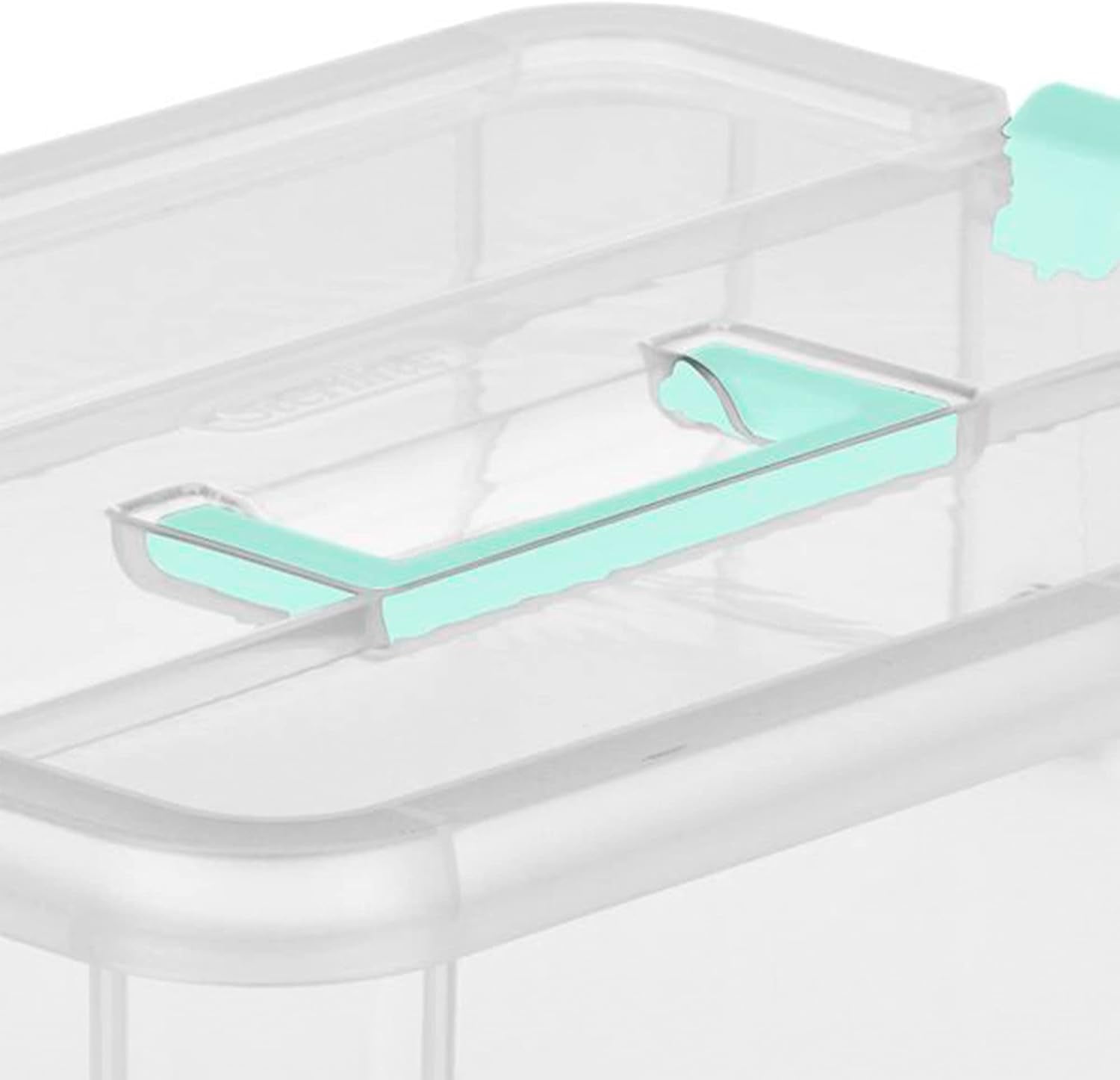 Stack and Carry 2 Layer Handle Box  Stackable Plastic Small  Container with Latching Lid  Bin to  Crafts  Clear  4-Pack