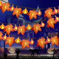 thumbnail image 3 of 4M 10LED Artificial Autumn Maple Leaves Garland Led Fairy Lights For Christmas Decoration Thanksgiving Party Decor Halloween, 3 of 5
